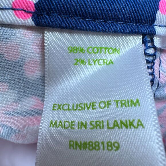 Lilly Pulitzer Hazelle Stretch Shorts Women’s 0 Pink White Beyond The Sea Cotton - Picture 5 of 9